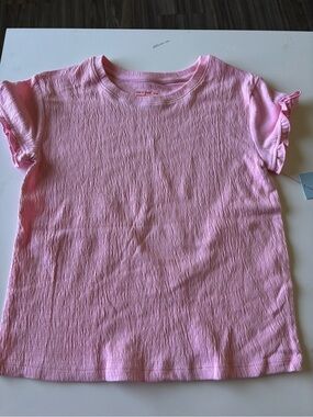 Cat & Jack Light Pink Short Sleeve Ruffle-Sleeve Tee